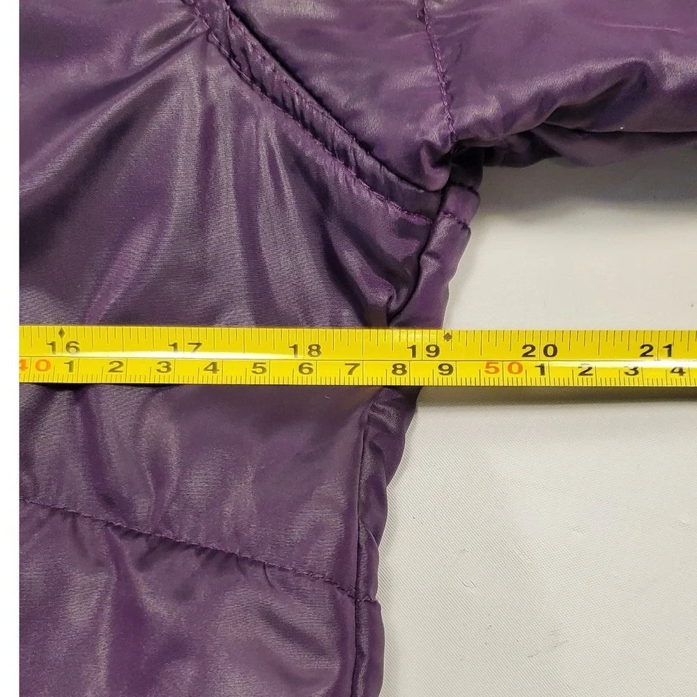 Misty Blue Kids Purple Puffer Jacket Hooded‎ Quilted Full Zip Coat Size Large